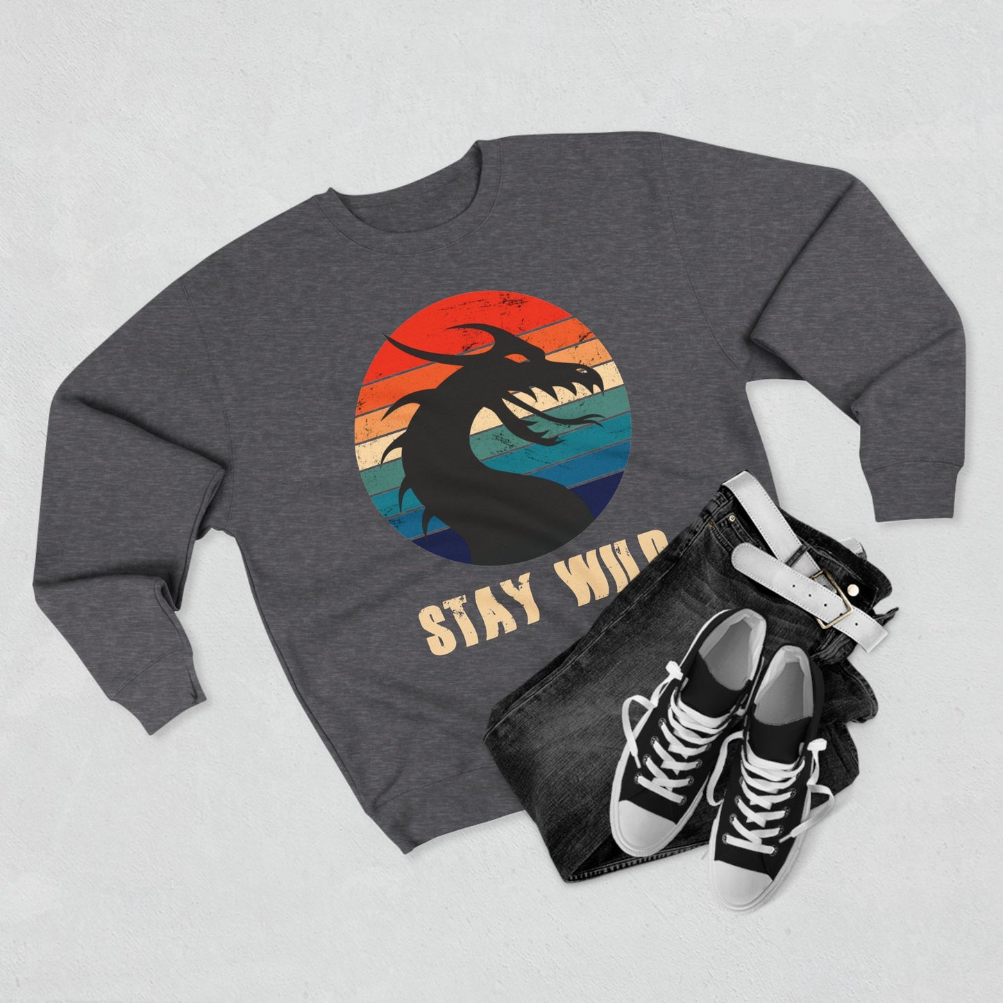 "STAY WILD" by Electric Lizard - Unisex Crewneck Sweatshirt