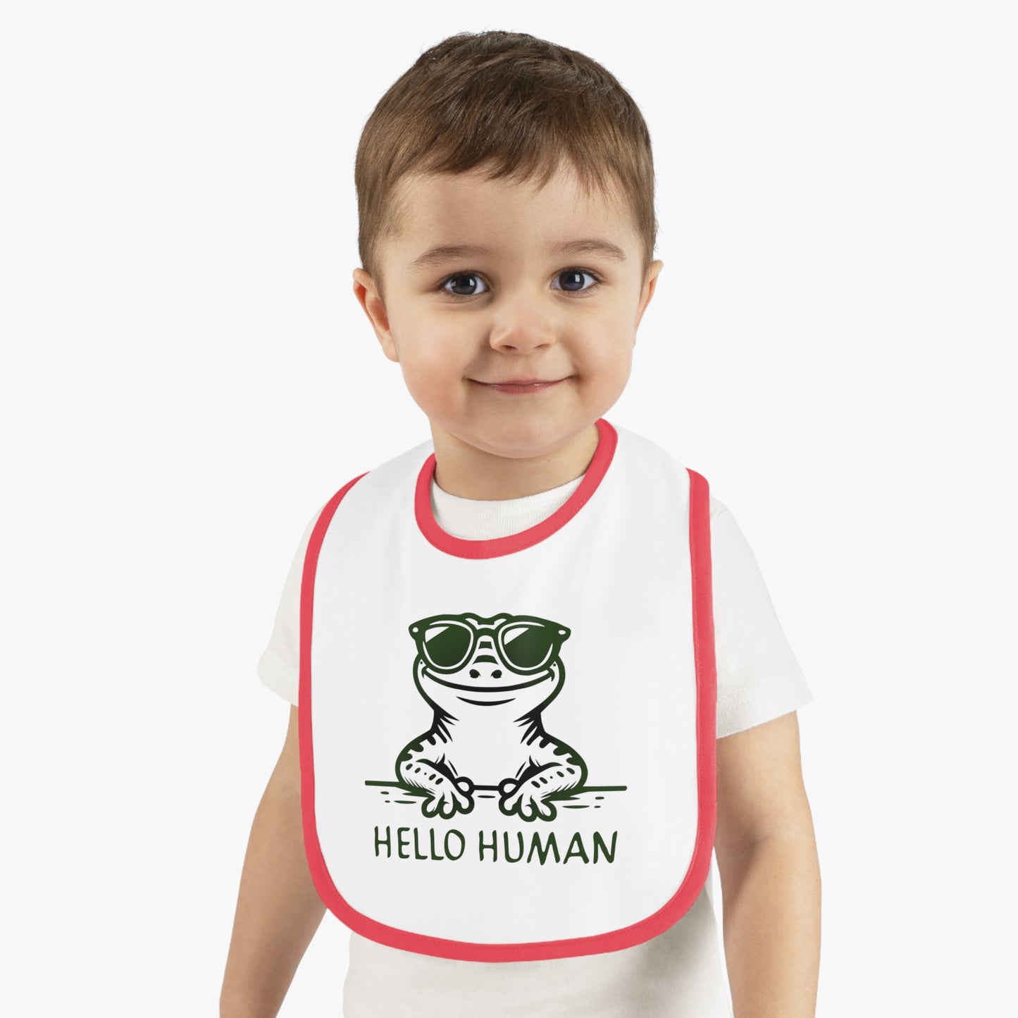 "Hello Human 2" od Electric Lizard - bryndáček s kontrastním trimem pro miminko