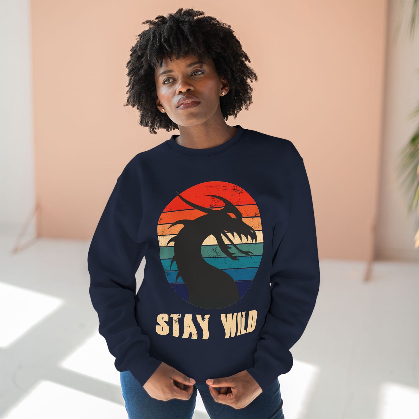 "STAY WILD" by Electric Lizard - Unisex Crewneck Sweatshirt