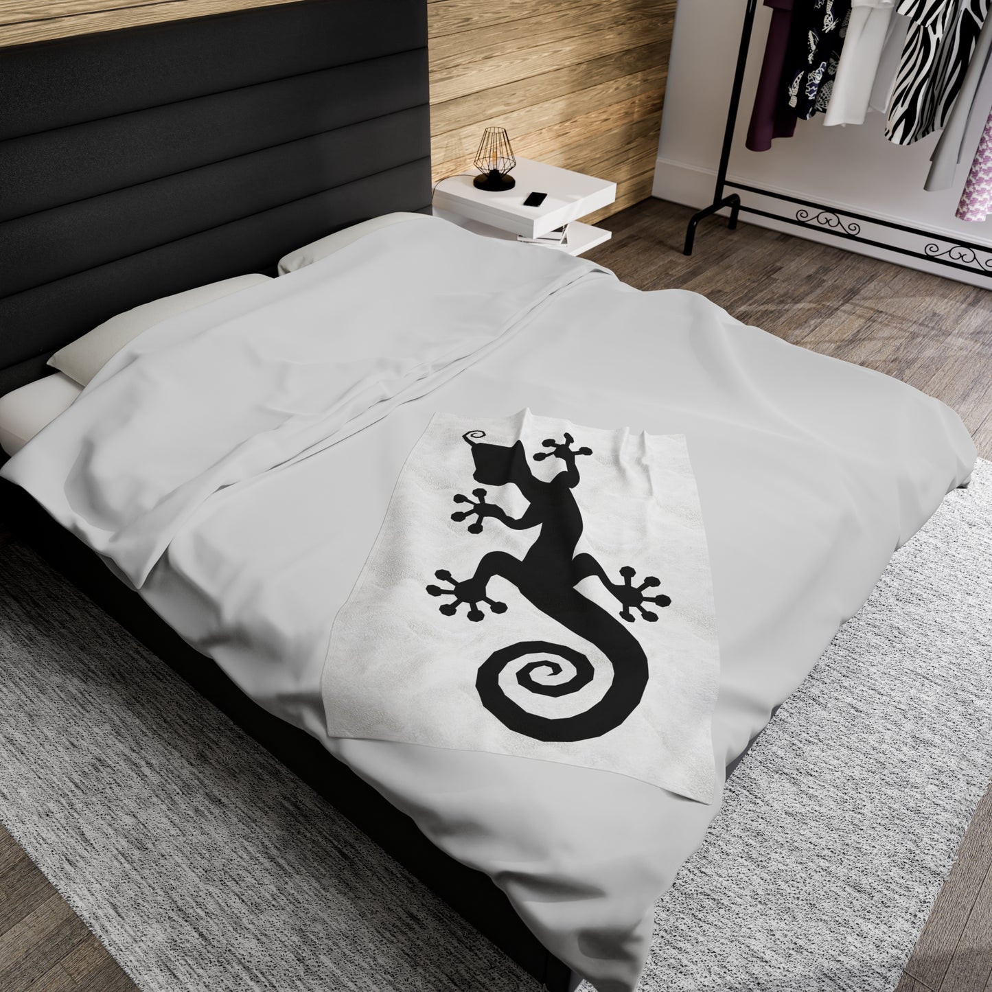 "Lizard" by Electric Lizard - Velveteen Plush Blanket