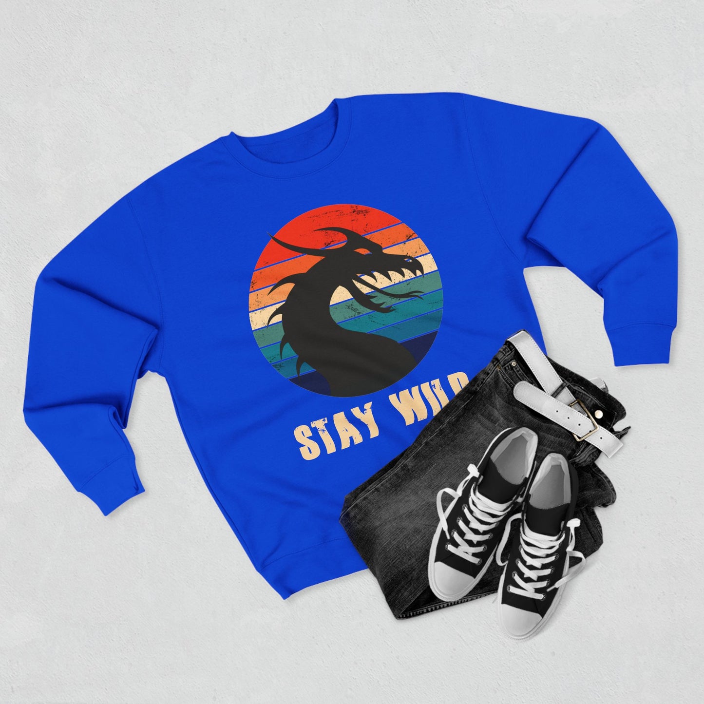 "STAY WILD" by Electric Lizard - Unisex Crewneck Sweatshirt