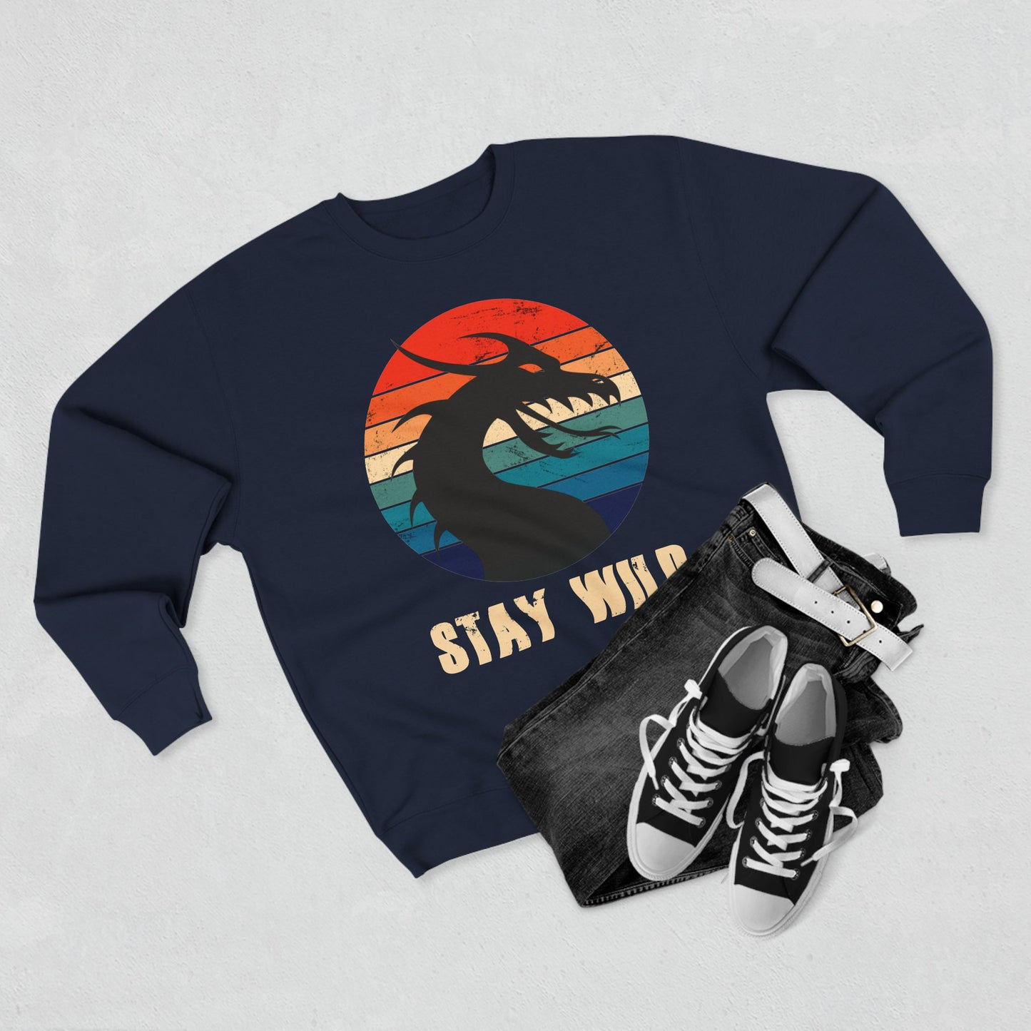 "STAY WILD" by Electric Lizard - Unisex Crewneck Sweatshirt