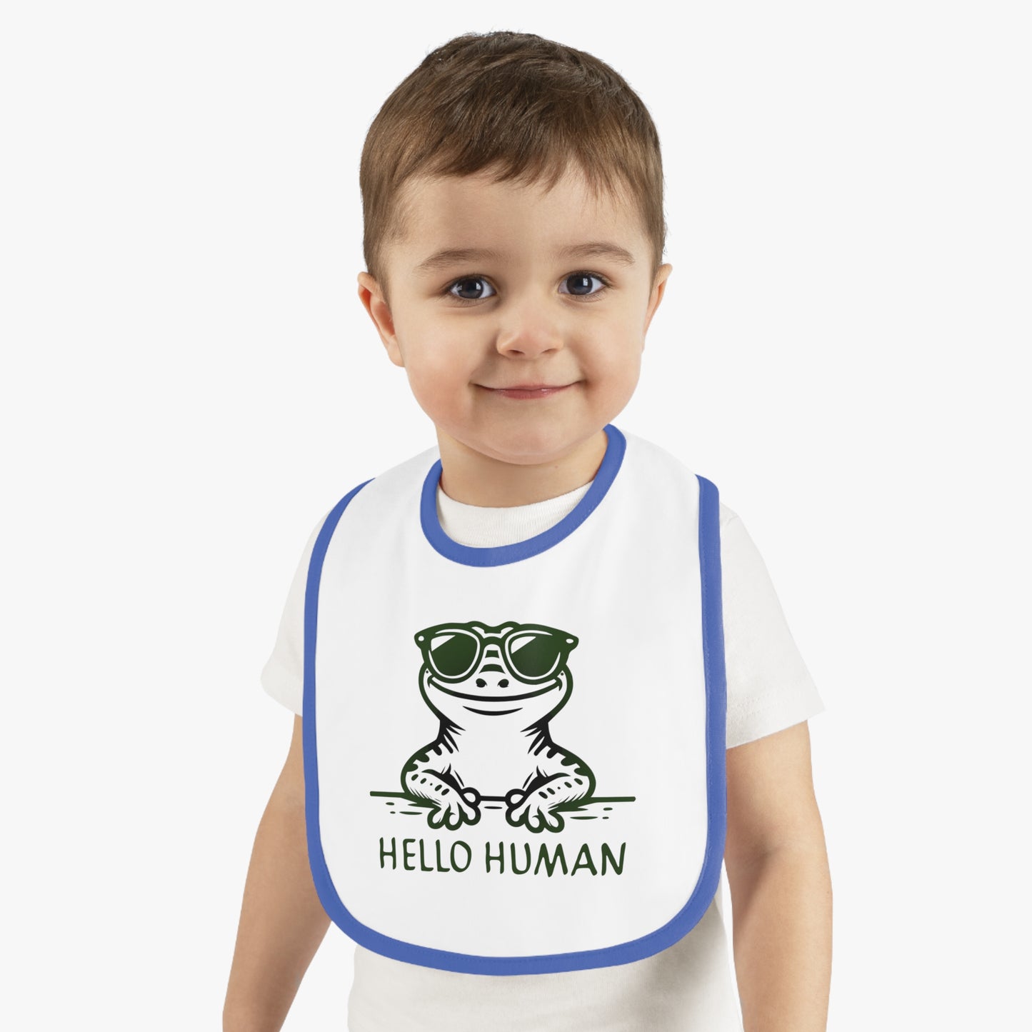"Hello Human 2" od Electric Lizard - bryndáček s kontrastním trimem pro miminko