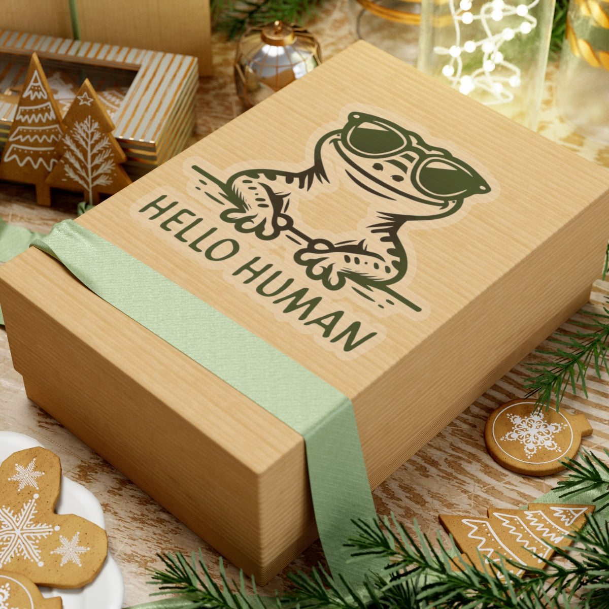 Pegatinas troqueladas "Hello Human 2" de Electric Lizard