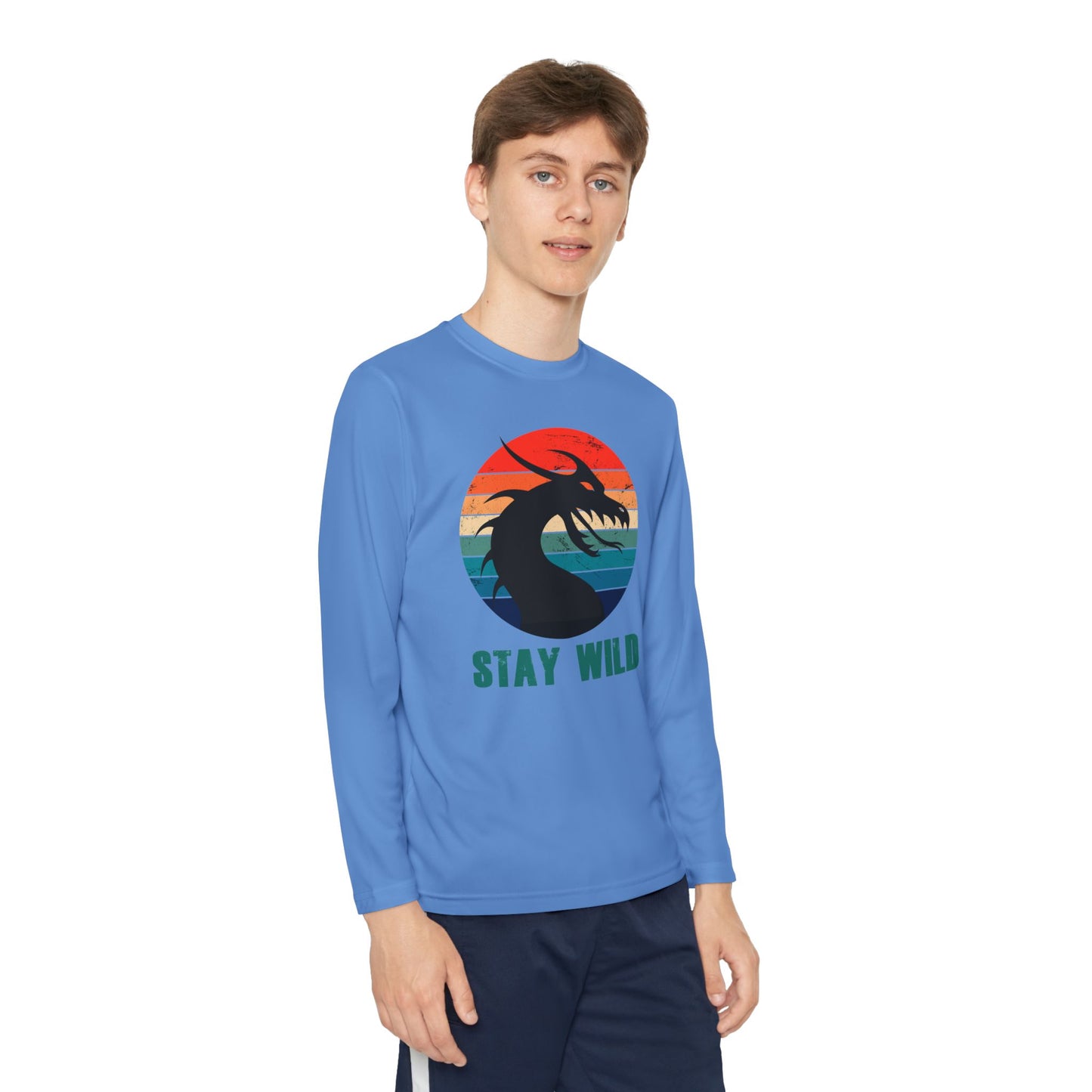 "STAY WILD" by Electric Lizard - Youth Long Sleeve Competitor Tee