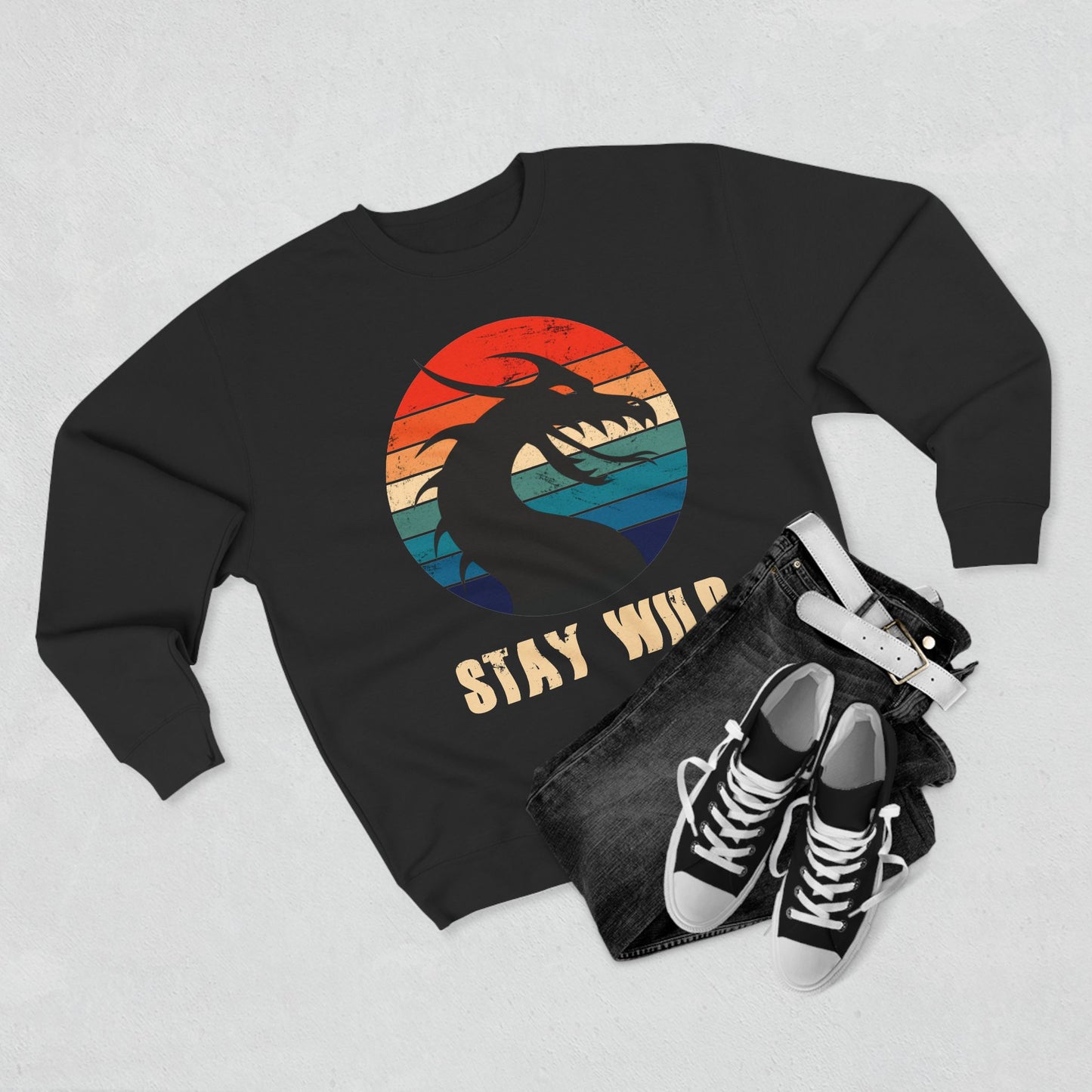 "STAY WILD" by Electric Lizard - Unisex Crewneck Sweatshirt