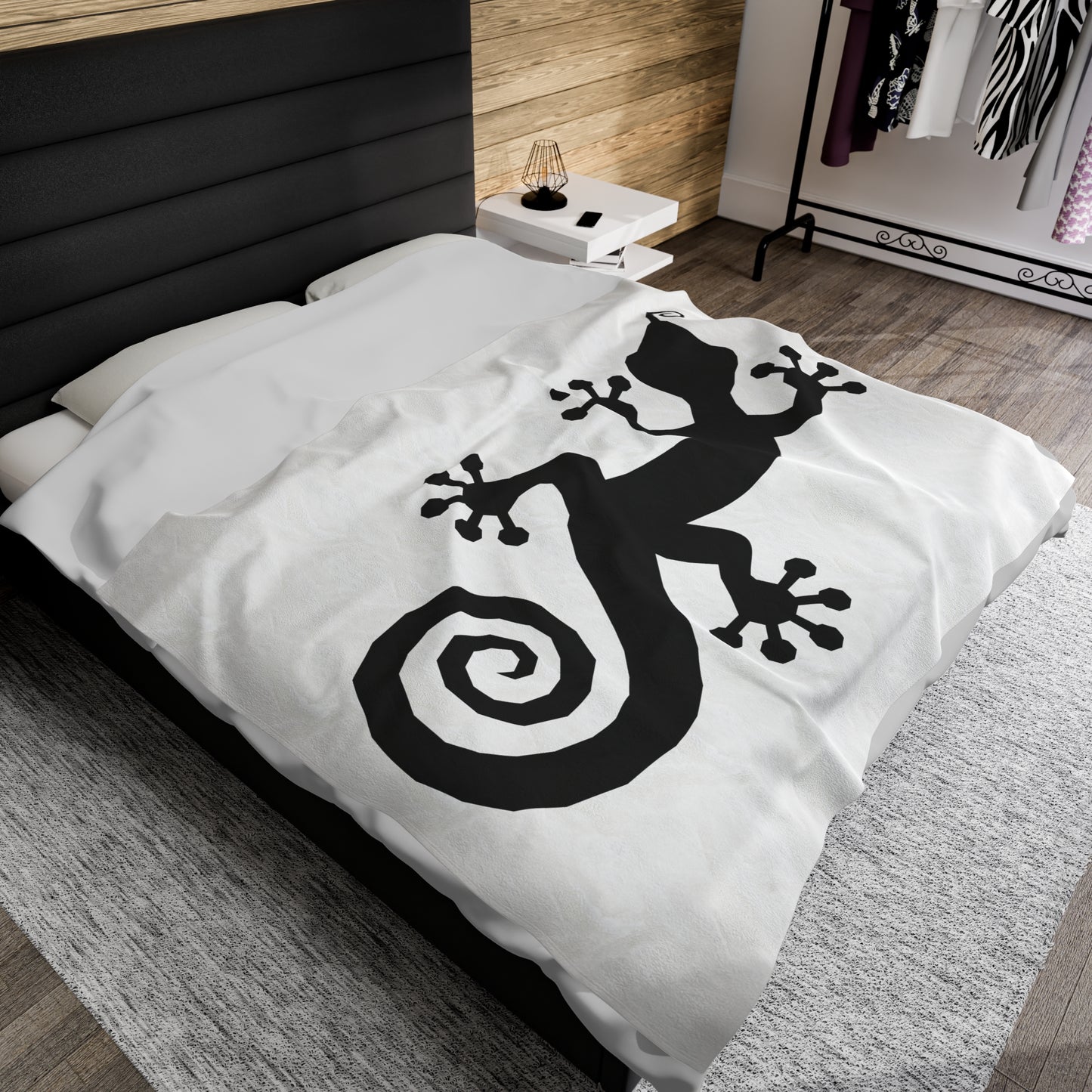 "Lizard" by Electric Lizard - Velveteen Plush Blanket