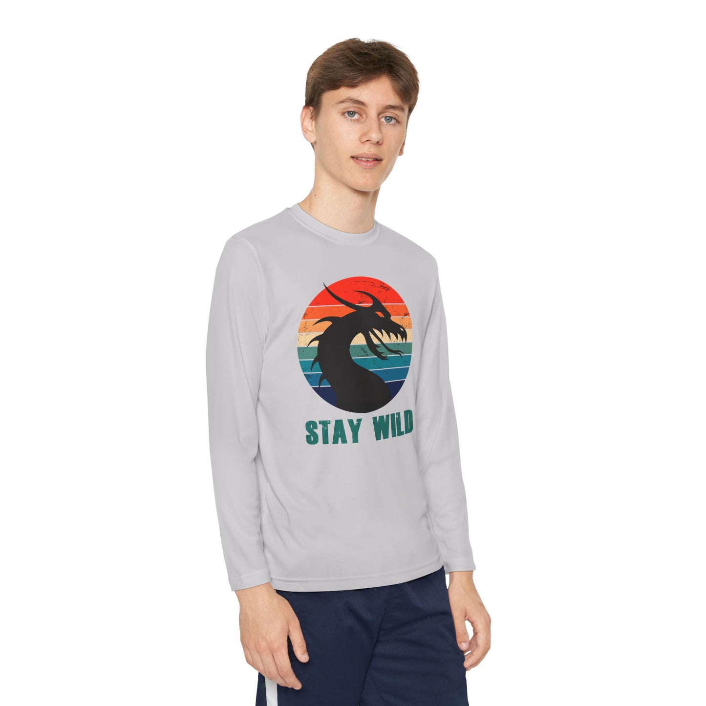 "STAY WILD" by Electric Lizard - Youth Long Sleeve Competitor Tee