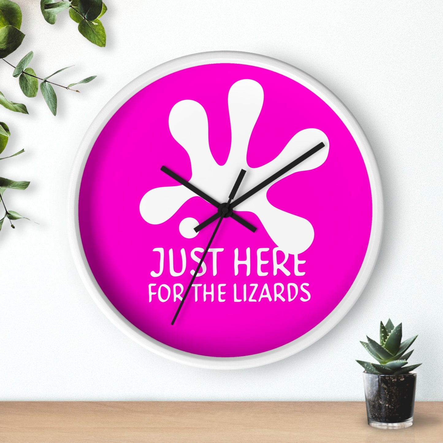 "Just Here For The Lizards" by Electric Lizard - Wall Clock