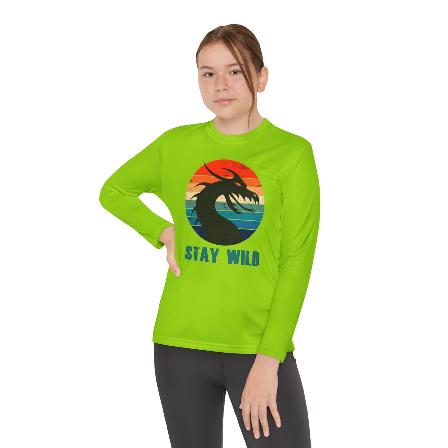 "STAY WILD" by Electric Lizard - Youth Long Sleeve Competitor Tee