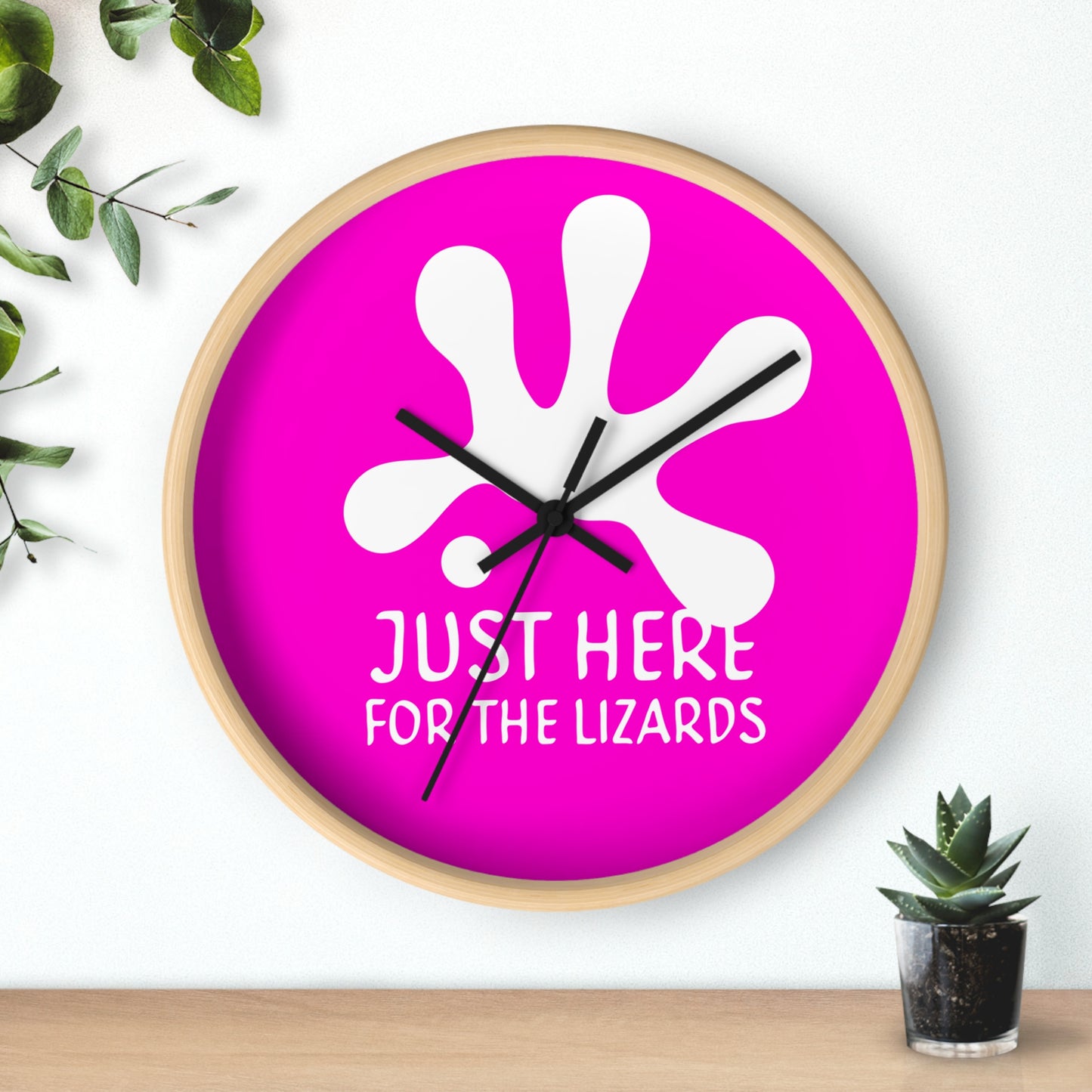 "Just Here For The Lizards" by Electric Lizard - Wall Clock