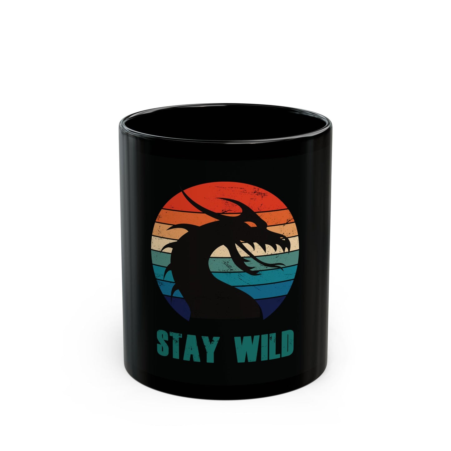 "STAY WILD" by Electric Lizard - Black Mug (11oz, 15oz)