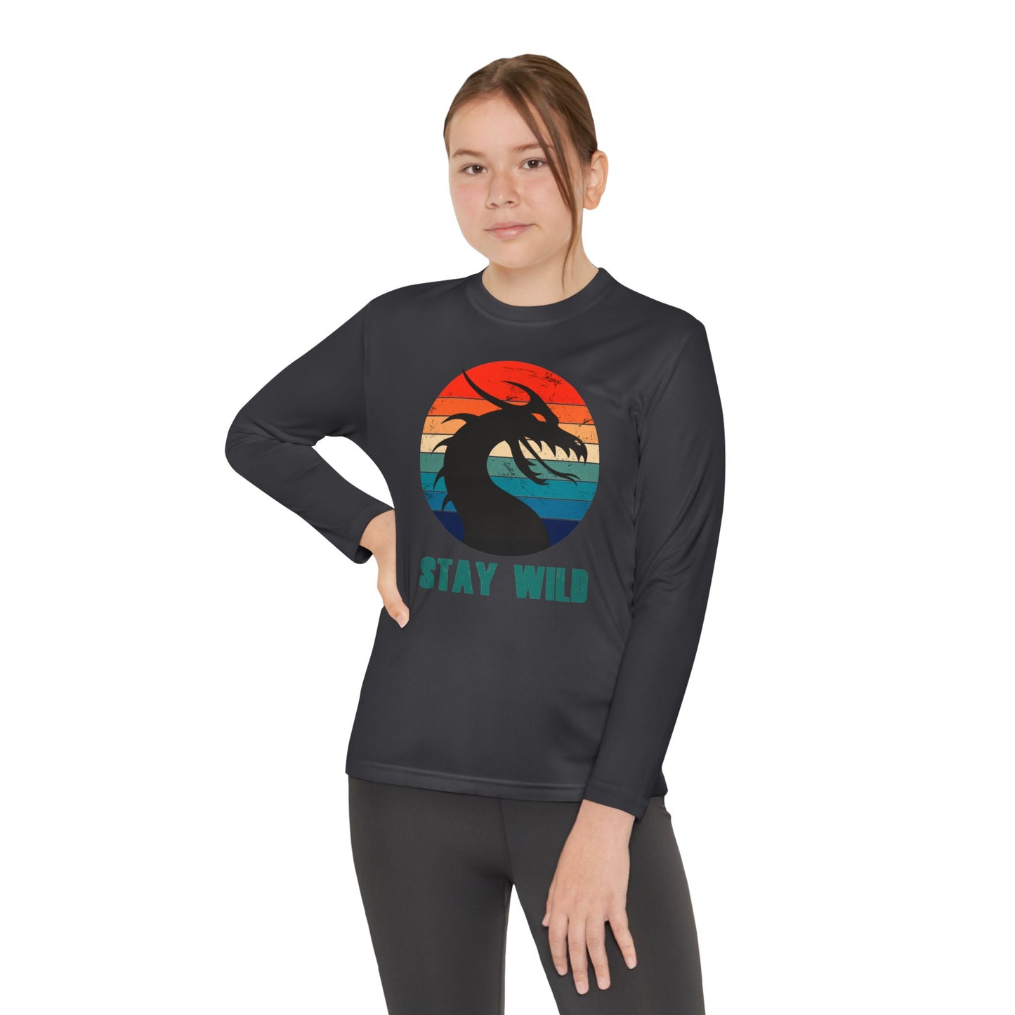 "STAY WILD" by Electric Lizard - Youth Long Sleeve Competitor Tee