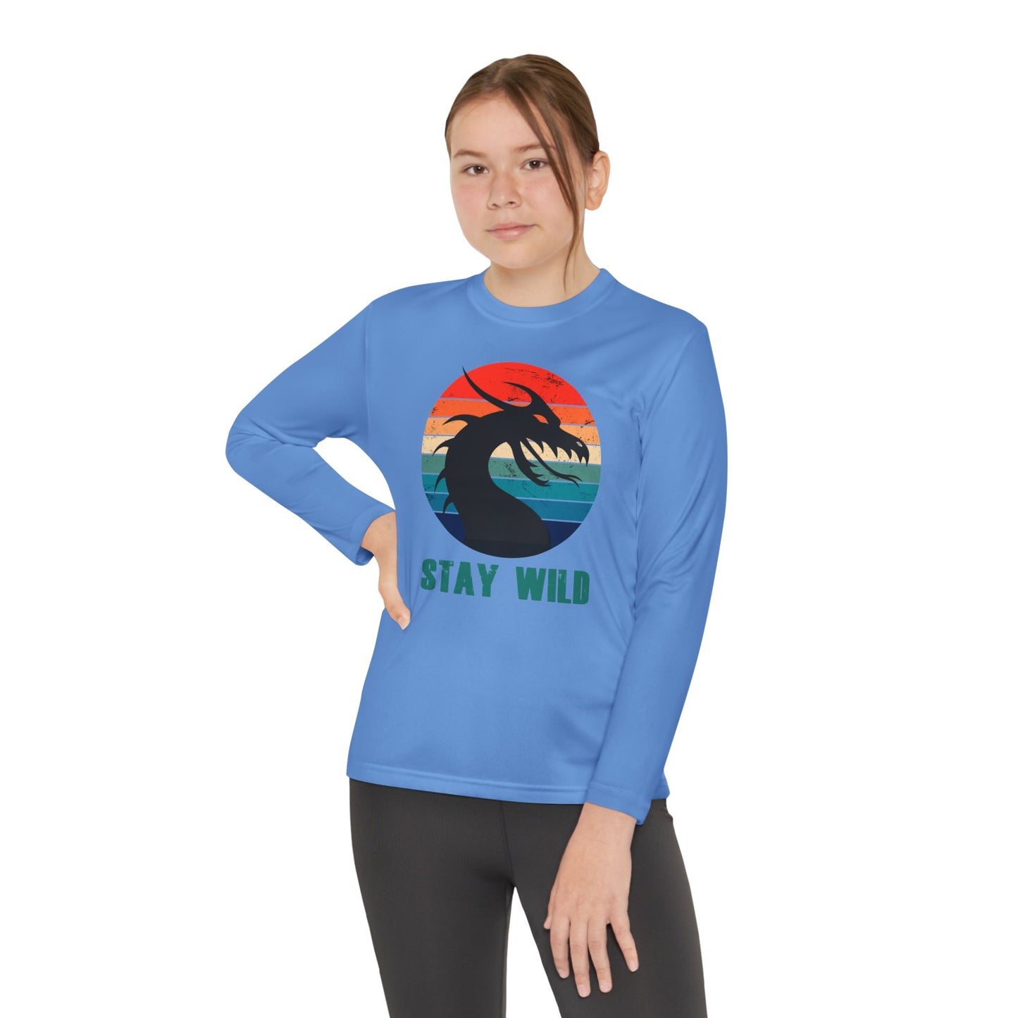 "STAY WILD" by Electric Lizard - Youth Long Sleeve Competitor Tee