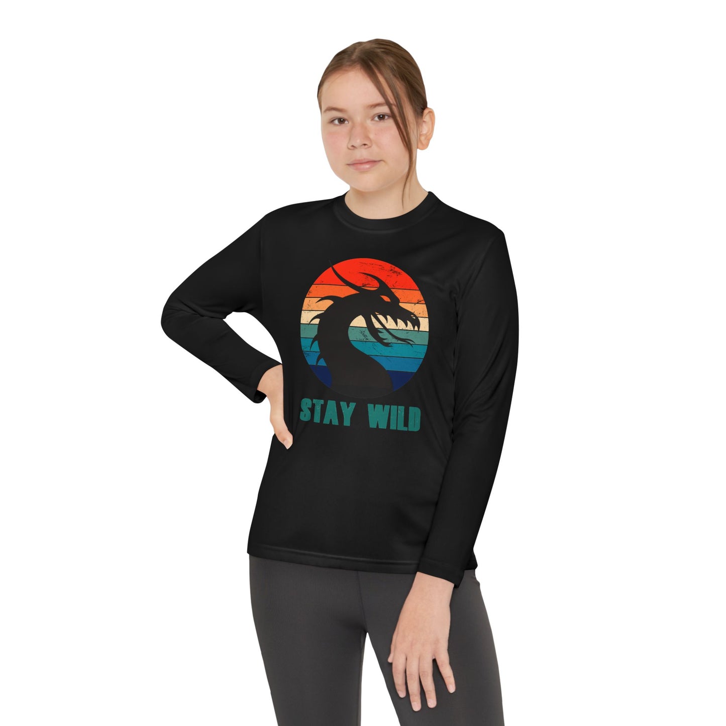 "STAY WILD" by Electric Lizard - Youth Long Sleeve Competitor Tee