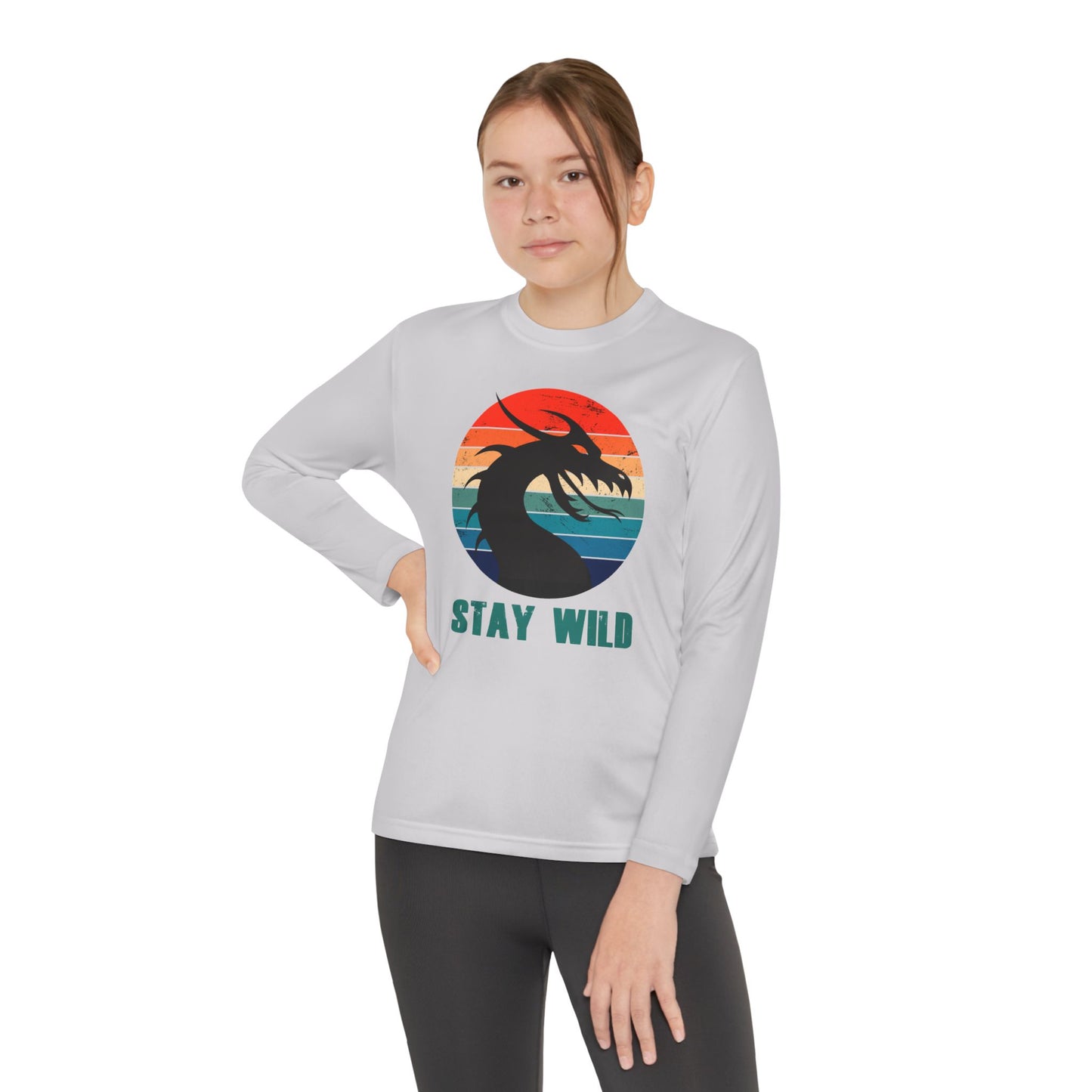 "STAY WILD" by Electric Lizard - Youth Long Sleeve Competitor Tee