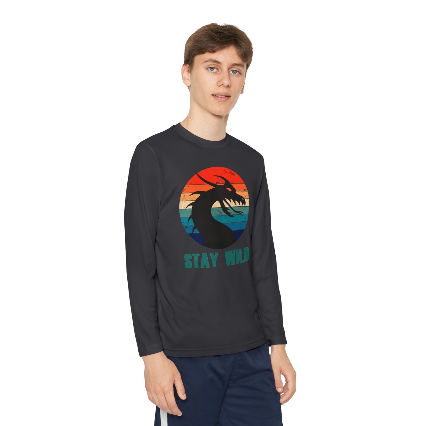 "STAY WILD" by Electric Lizard - Youth Long Sleeve Competitor Tee