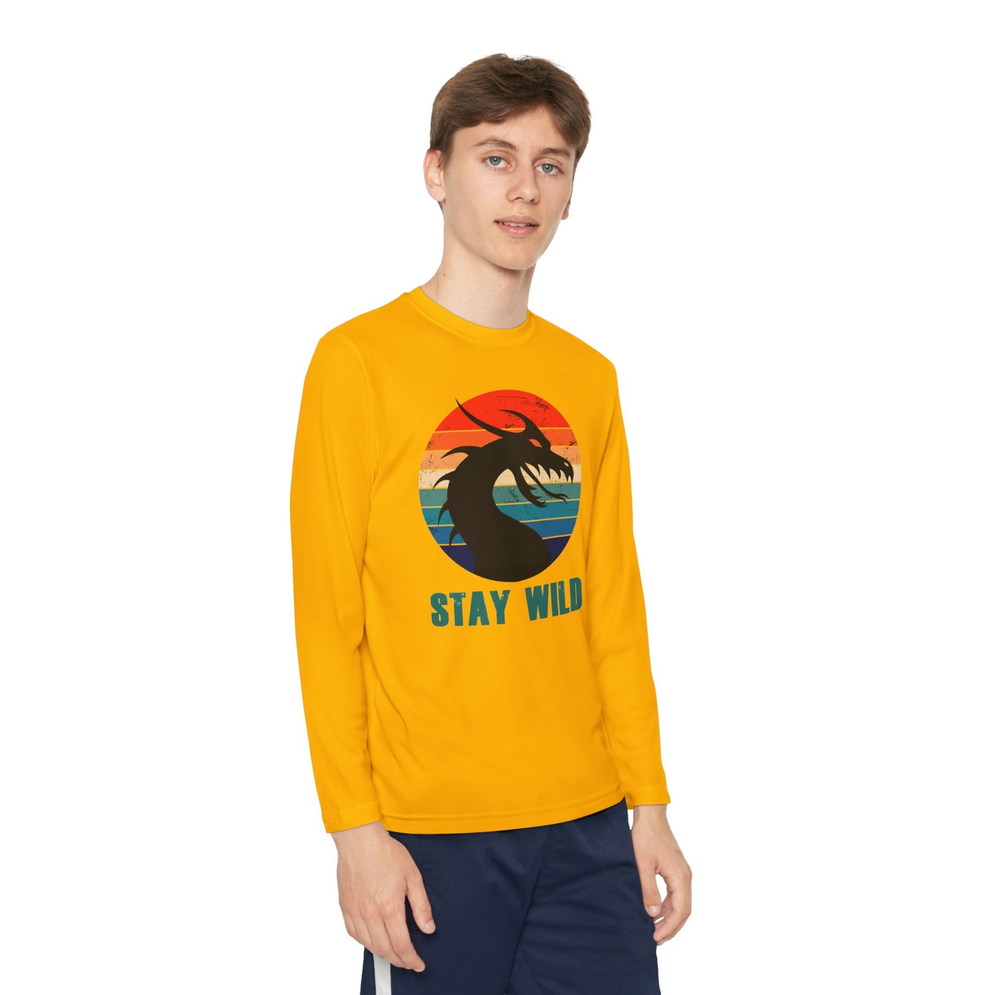 "STAY WILD" by Electric Lizard - Youth Long Sleeve Competitor Tee