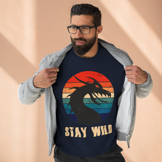 "STAY WILD" by Electric Lizard - Unisex Crewneck Sweatshirt