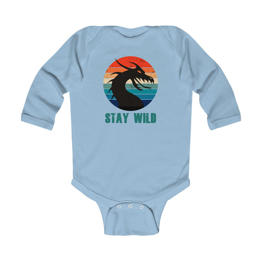 "STAY WILD" by Electric Lizard - Infant Long Sleeve Bodysuit