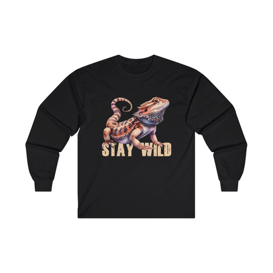 "STAY WILD" by Electric Lizard - Unisex Ultra Cotton Long Sleeve Tee / ECO-Friendly