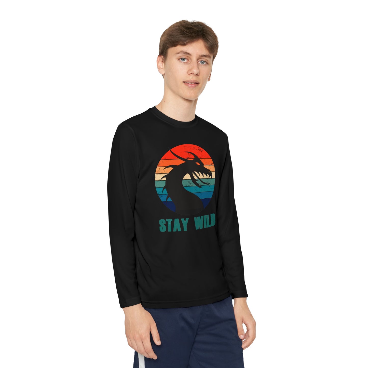 "STAY WILD" by Electric Lizard - Youth Long Sleeve Competitor Tee