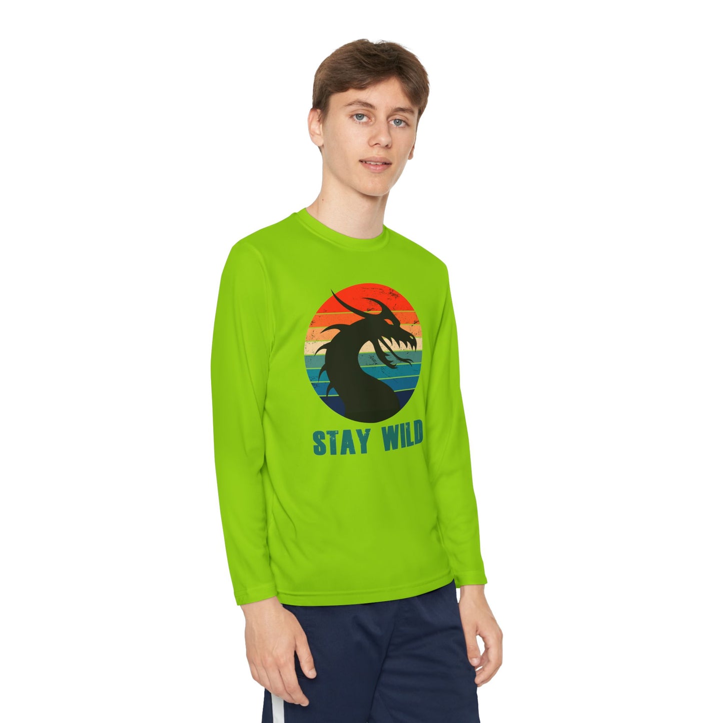 "STAY WILD" by Electric Lizard - Youth Long Sleeve Competitor Tee