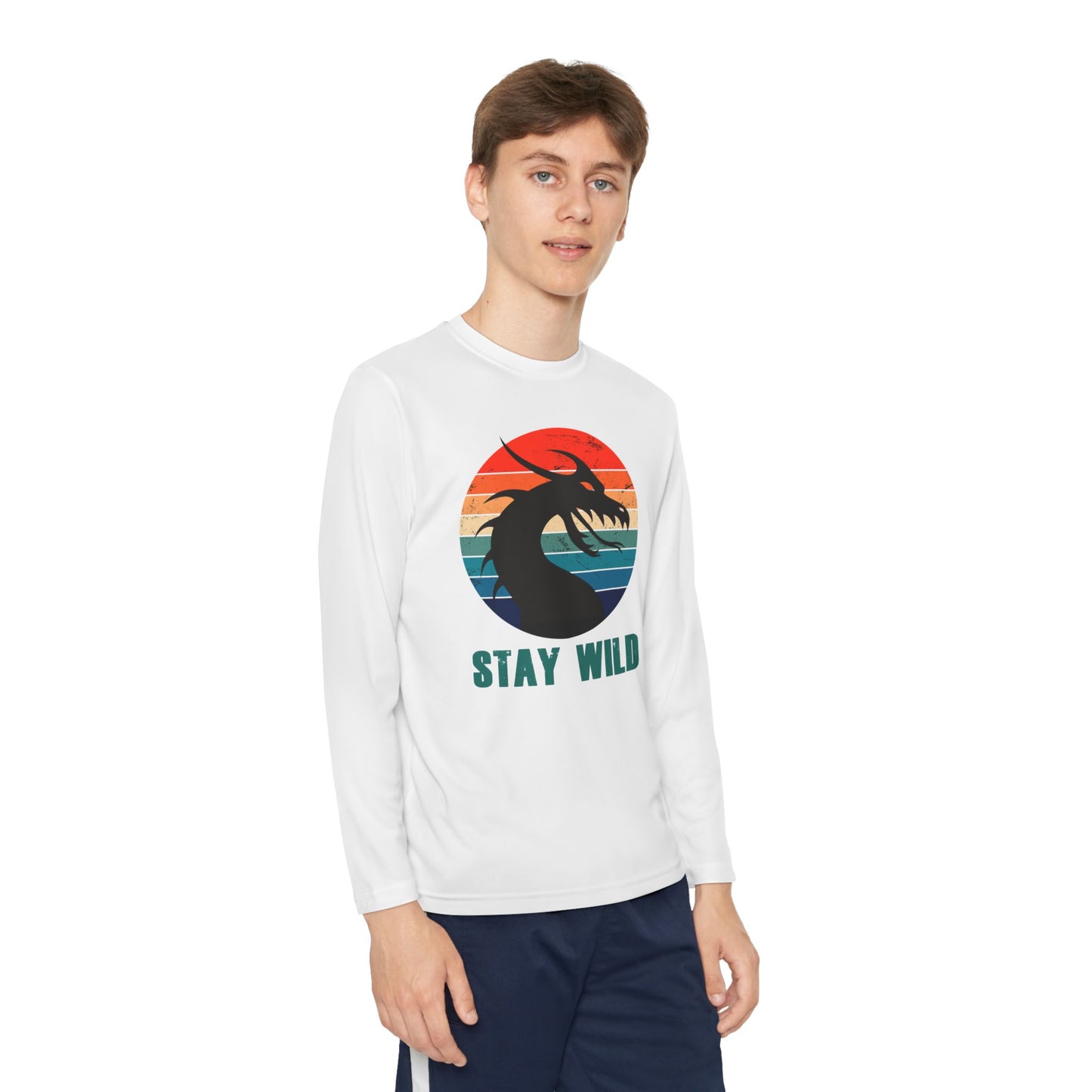 "STAY WILD" by Electric Lizard - Youth Long Sleeve Competitor Tee