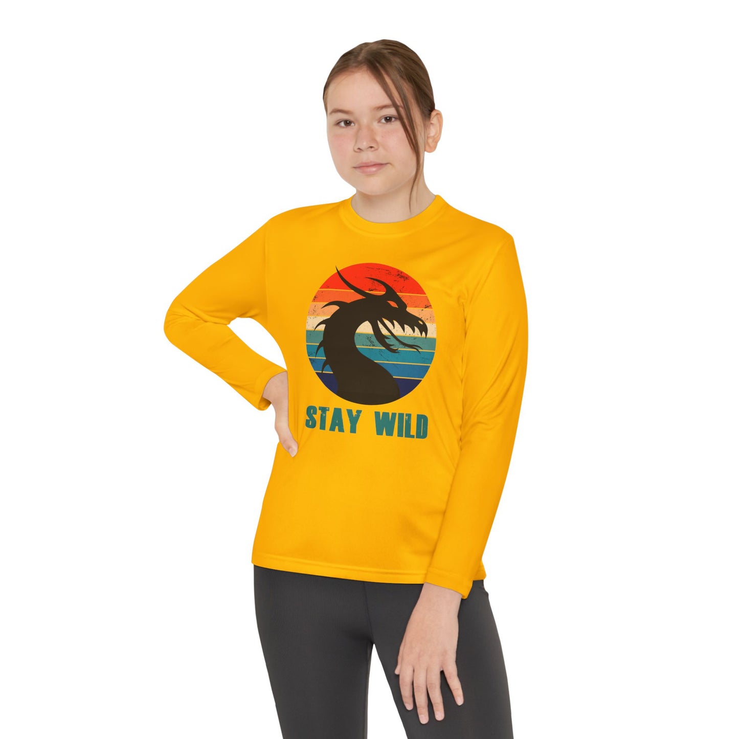 "STAY WILD" by Electric Lizard - Youth Long Sleeve Competitor Tee