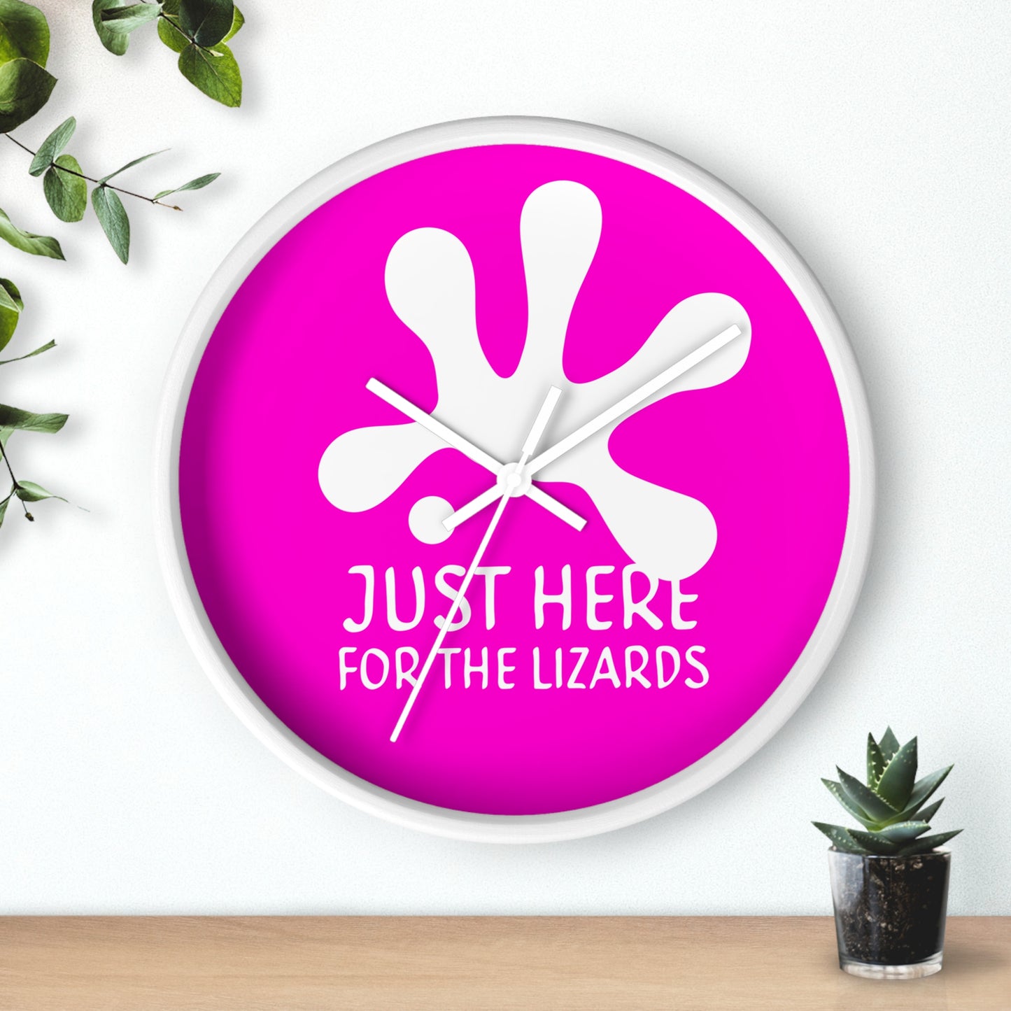 "Just Here For The Lizards" by Electric Lizard - Wall Clock